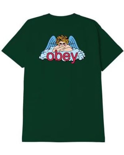 Obey - t-shirt ange paradis - s - Vert