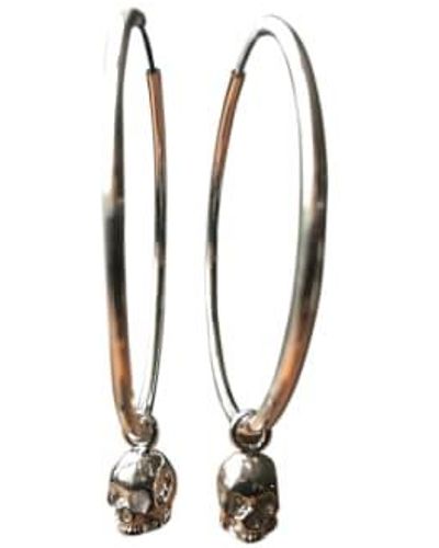 CollardManson Skull Hoop Earrings - Metallizzato