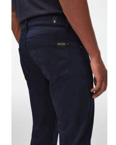 7 For All Mankind Slimmy tapered luxe performance plus farbe in marine blue jsmxv600nv - Blau