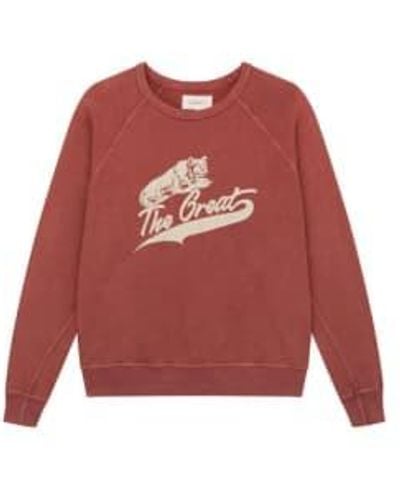 The Great Das sonnenverblätterte College-Sweatshirt Cougar Graphic - Rot