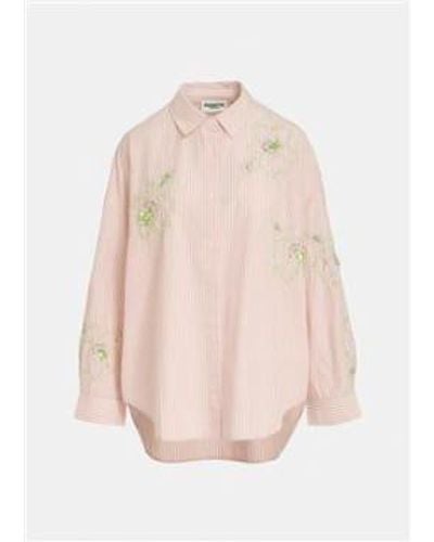 Essentiel Antwerp Ferret Shirt Peach Stripe - Rosa