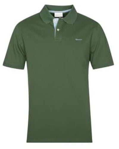 GANT Contrast Piqué Polo Shirt - Green