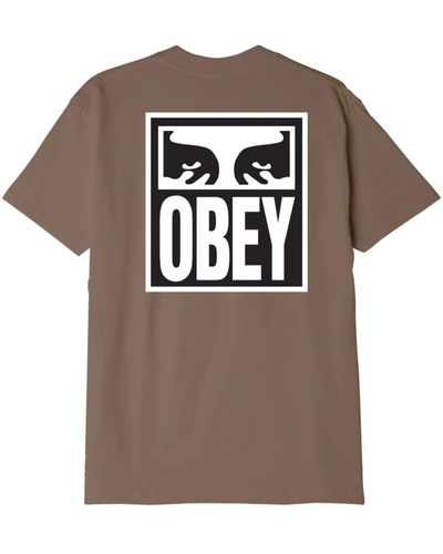 Obey Camiseta los ojos icono 2 - Marrón