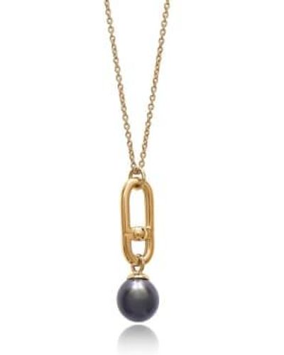 Rachel Jackson Collar perlas negras hardware estelar - Metálico