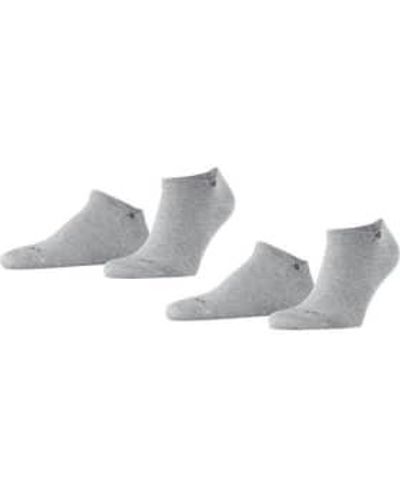 Burlington Light Everyday 2 Pack Sneaker Socks 40-46 - Gray