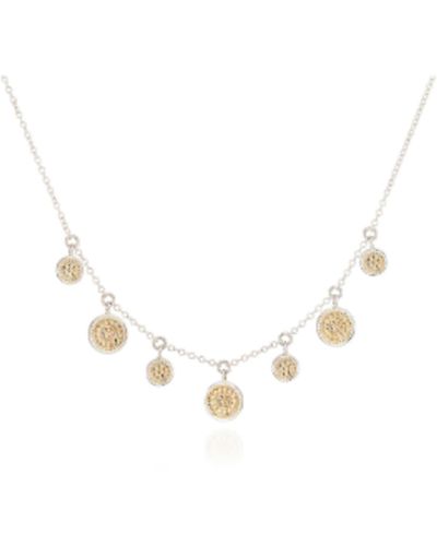 Anna Beck Plated Sterling Silver Mini Disc Charm Necklace - Metallic