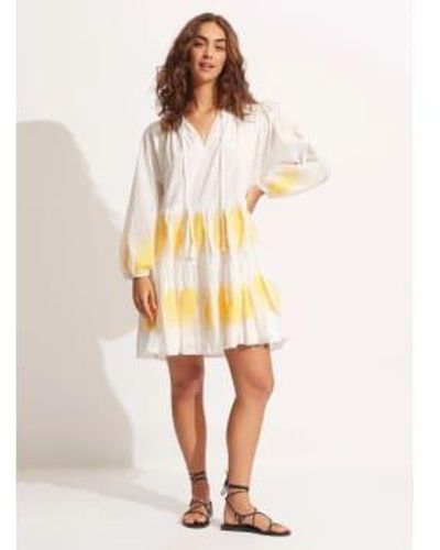 Seafolly Corsica Embroidery Tiered Dress - Bianco