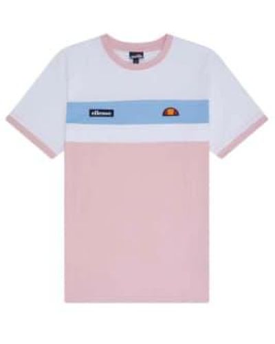 Ellesse Blockadi tee weiß/hellrosa - Blau