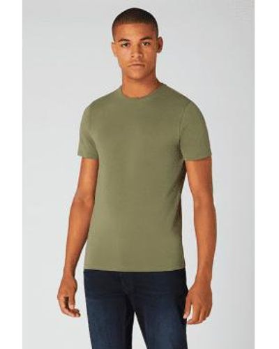 Remus Uomo Olive Basic Round Neck T Shirt Medium - Green