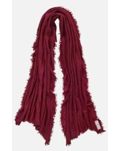 PUR SCHOEN Hand Felted Cashmere Soft Scarf + Gift Wool - Red