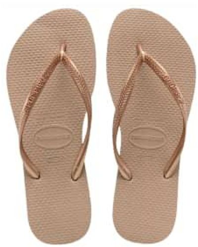 Havaianas Slim Gold Flip Flop 37-38 - Natural