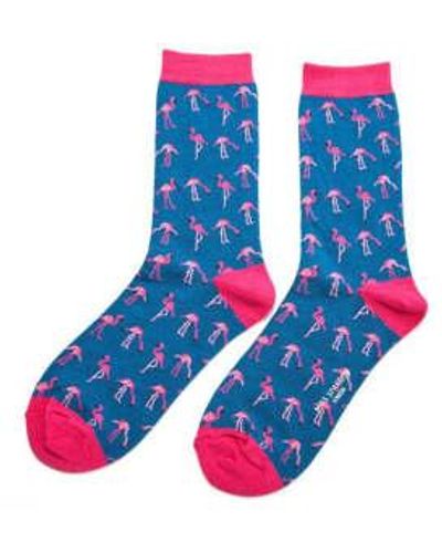 Miss Sparrow Hot Sausage Dogs Socks - Blue