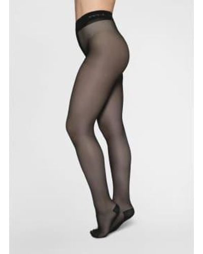 Swedish Stockings Carla Cotton Sole Tights 30 Xl . - Grey