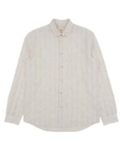 Folk Chemise à ajustement détendu stripe crinking - Blanc