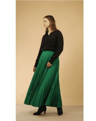 Lora Gene The Anais Pleated Maxi Skirt By - Verde