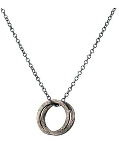 Posh Totty Designs Textured Two Ring Russian Necklace - Metallic