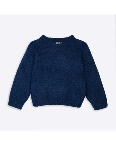 Lowie Navy Mohair Cropped Sweater - Blue