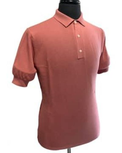 FILIPPO DE LAURENTIIS Confetto Knitted Supima Cotton Polo Shirt - Rosso