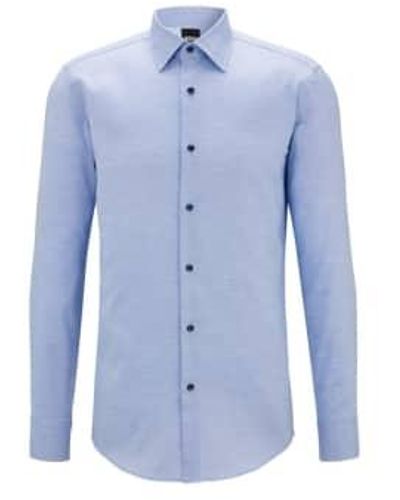 BOSS Light Pastel Slim Fit Shirt 17.75 - Blue