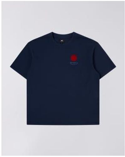 Edwin Japanese Sun Supply T Shirt Maritime - Blu