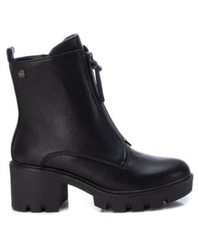 Xti Zip Front Chunky Ankle Boot - Nero
