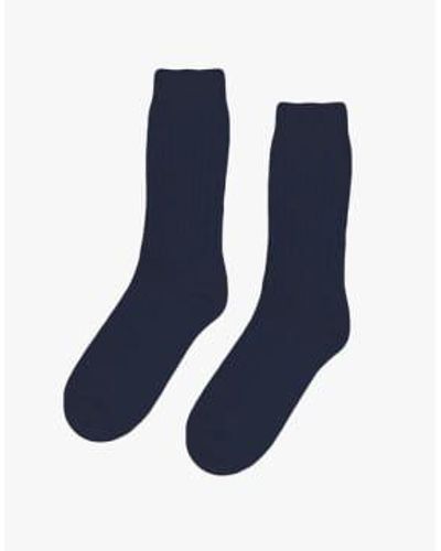 COLORFUL STANDARD Merino Blend Sock Navy Blue