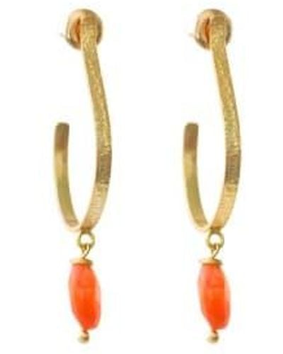 A Beautiful Story Earrings Attracted Carnelian - Metallizzato