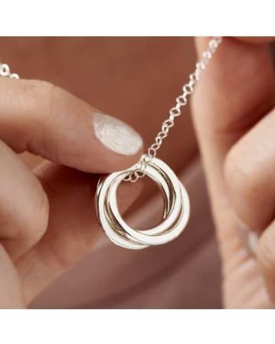 Posh Totty Designs Collar plata esterlina con anillo ruso - Marrón