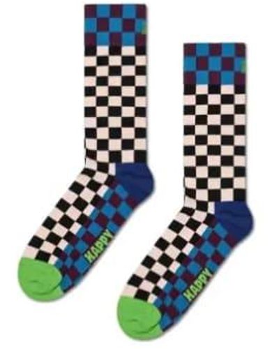 Happy Socks P000078 Checkerboard Sock - Blu