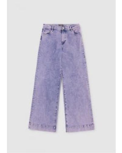 DL1961 Womens Zoie Stonewash Wide Leg Jeans In Pfieffer Beach - Viola