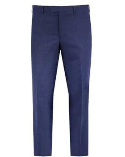 Torre Micro Houndstooth Suit Trousers / Black 30" - Blue