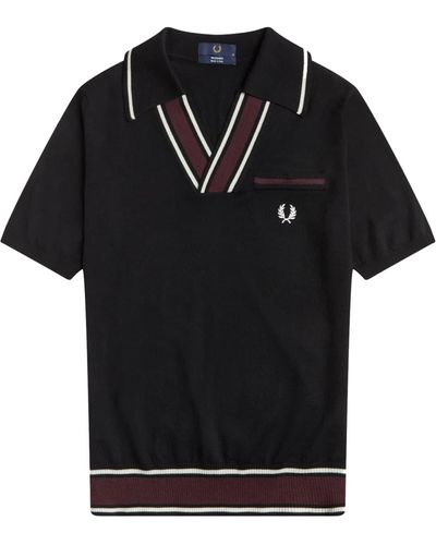 Fred Perry Blackburgundy Reissues Knit Open Neck Polo - Nero