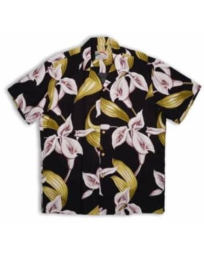 Paradise Found Camisa calla lily hawaii negra - Negro