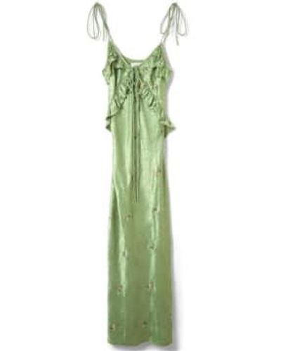 Damson Madder Oceanus Slip Dress Sage L - Green