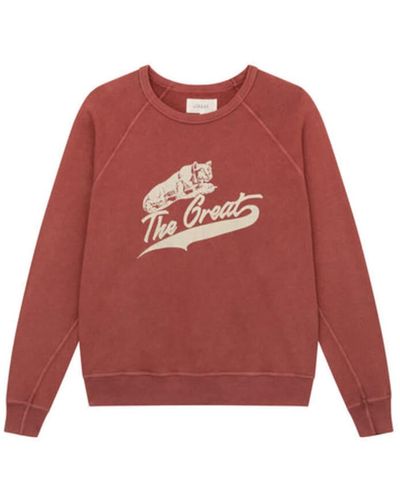 The Great Das sonnenverblätterte College-Sweatshirt Cougar Graphic - Rot