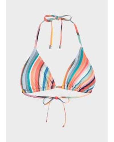 Paul Smith Multi Swirl Bikini Top S - White