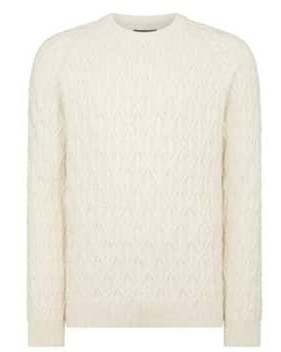 Remus Uomo Aran Sweater Cream Xl - White