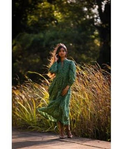 Percy Langley Quilted Ivy Dress By Hollyblocks - Verde