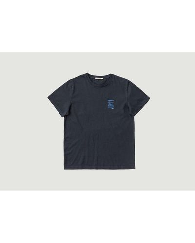 Nudie Jeans Tee-shirt Roy Respect The Worker - Blue