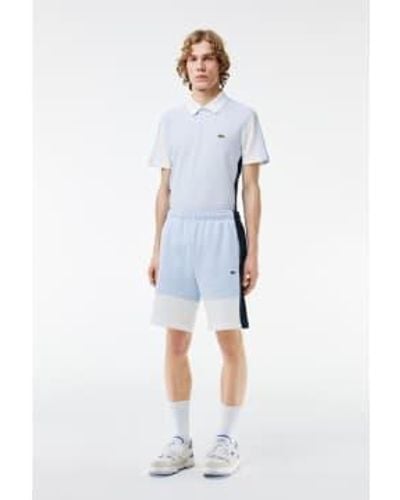 Lacoste Regular Fit Brushed Fleece Colourblock Jogger Shorts - Blue