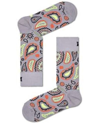 Happy Socks Chaussette paisley en gris p000087 - Multicolore