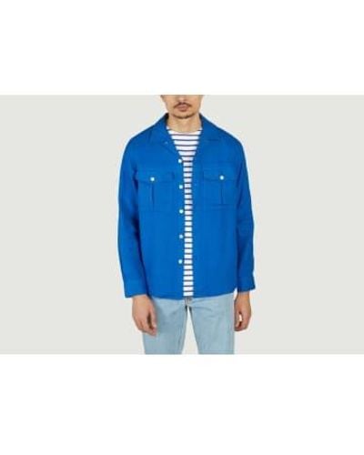 PS by Paul Smith Herren L/S Casual Fit Utility Shirt - Blau