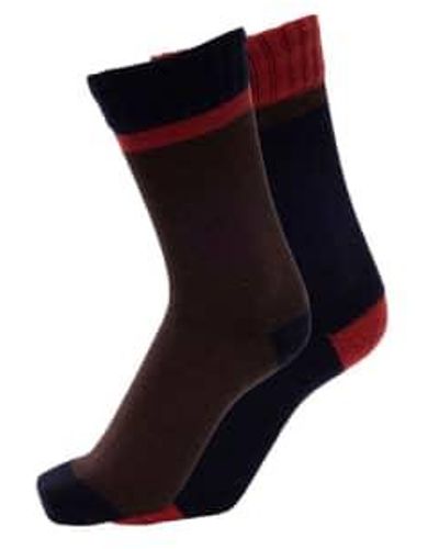 SELECTED Sky captain + delicios 2 pack lool socks - Negro