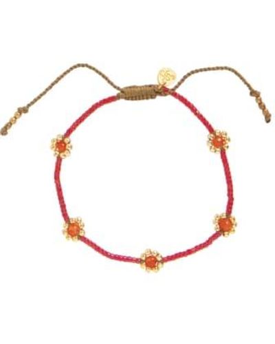 A Beautiful Story Bl23411 Botanic Carnelian Bracelet Gc One Size - Red