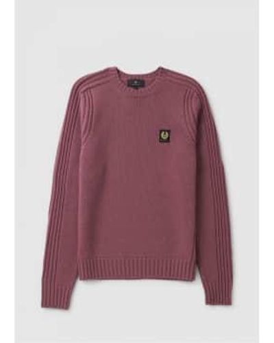 Belstaff Mens Watch Crewneck Sweatshirt In Mulberry - Viola