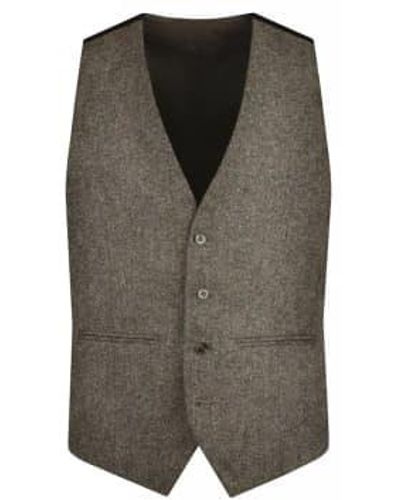 Torre Donegal Tweed Suit Waistcoat - Grigio