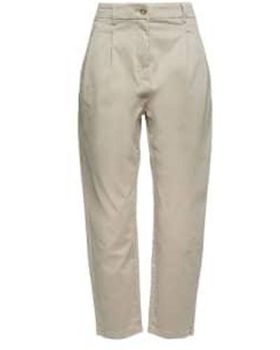Esprit Pants With Waist Pleats Light Taupe 38 - Gray