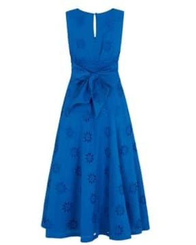 Emily and Fin Roberta Dress Floral Broderie Brilliant - Blu
