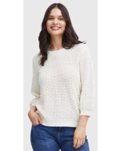 Fransa Lei Pullover Arctic Wolf Xs - White