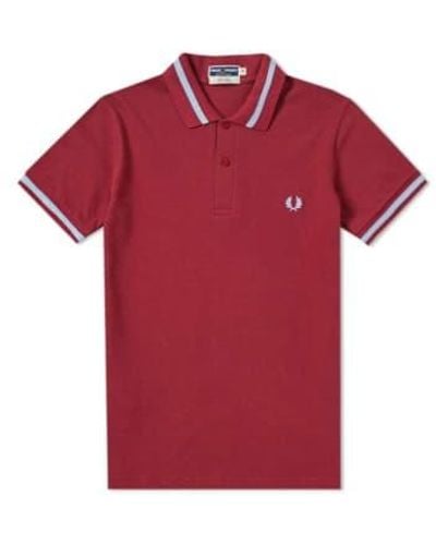 Fred Perry Maroon Cotton M2 924 Original Single Tipped Polo Shirt - Red